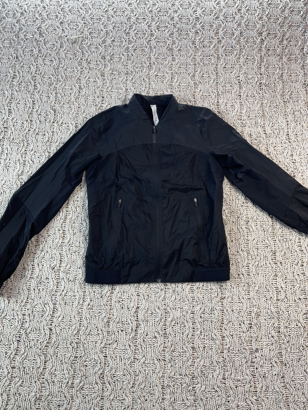 Lululemon Jacket Womens 4 Black Nylon Full Zip Run On Jacket - Athletic
